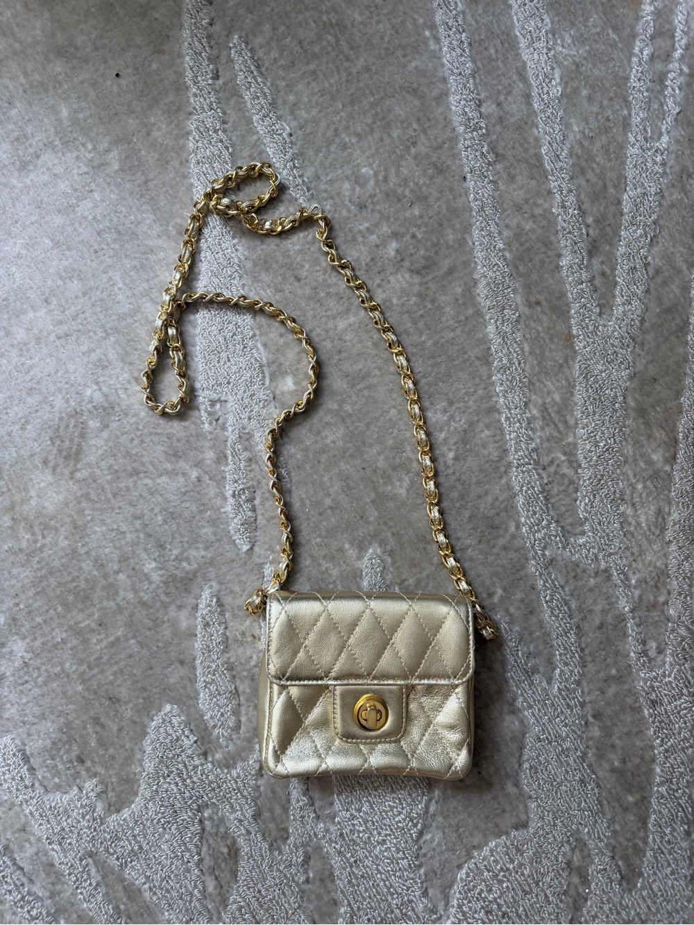 Gold Quilted Chain Crossbody Bag - Women